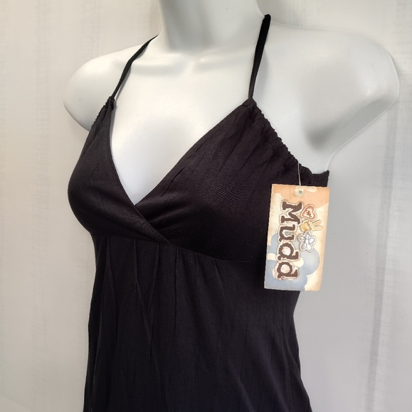 NWT Mudd Women's Halter Racer Back A-line Dress Black XS - Picture 2 of 11
